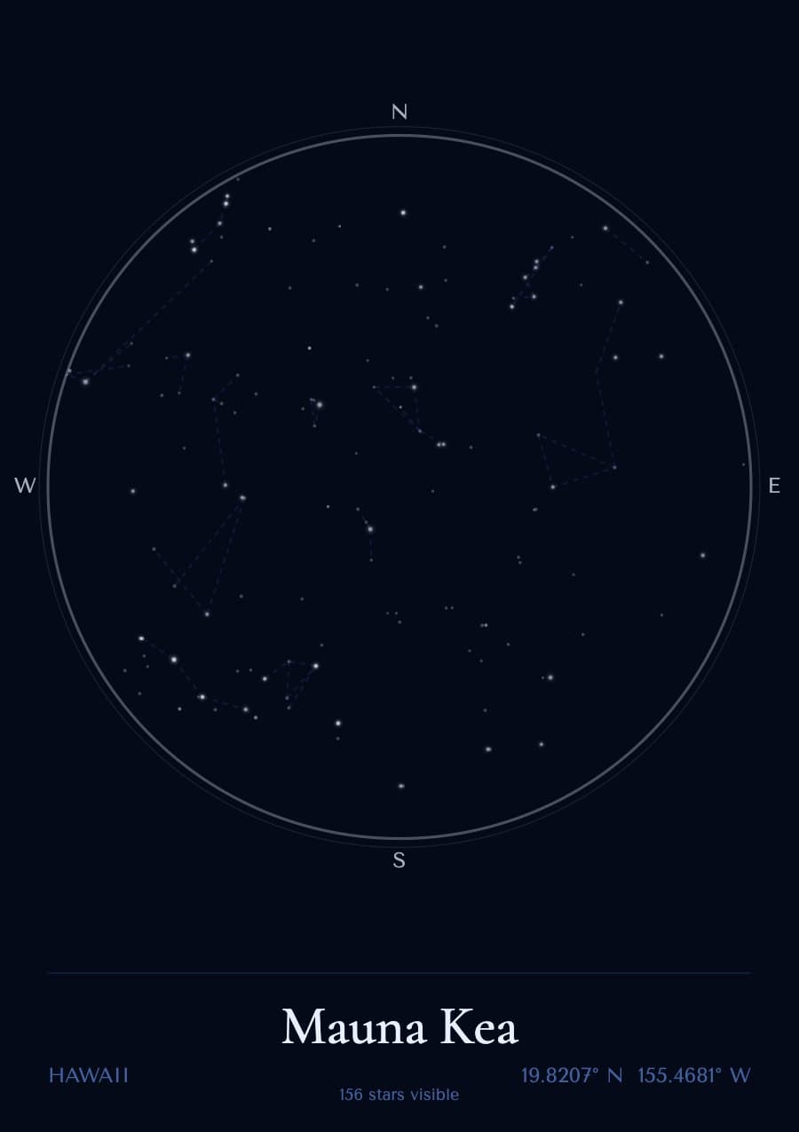 Mauna Kea — Star map